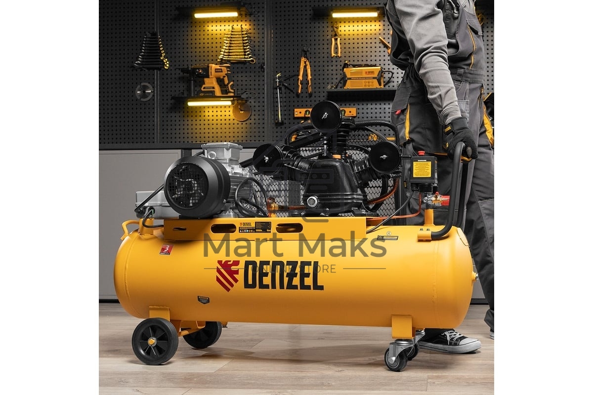 Компрессор воздушный Denzel рем. привод BCW3000-T/100, 3,0 кВт, 100 литров, 520 л/мин