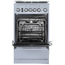 Плита Газовая De Luxe 5040.40г (кр) ЧР-012 серый (стеклянная крышка) реш.чугун