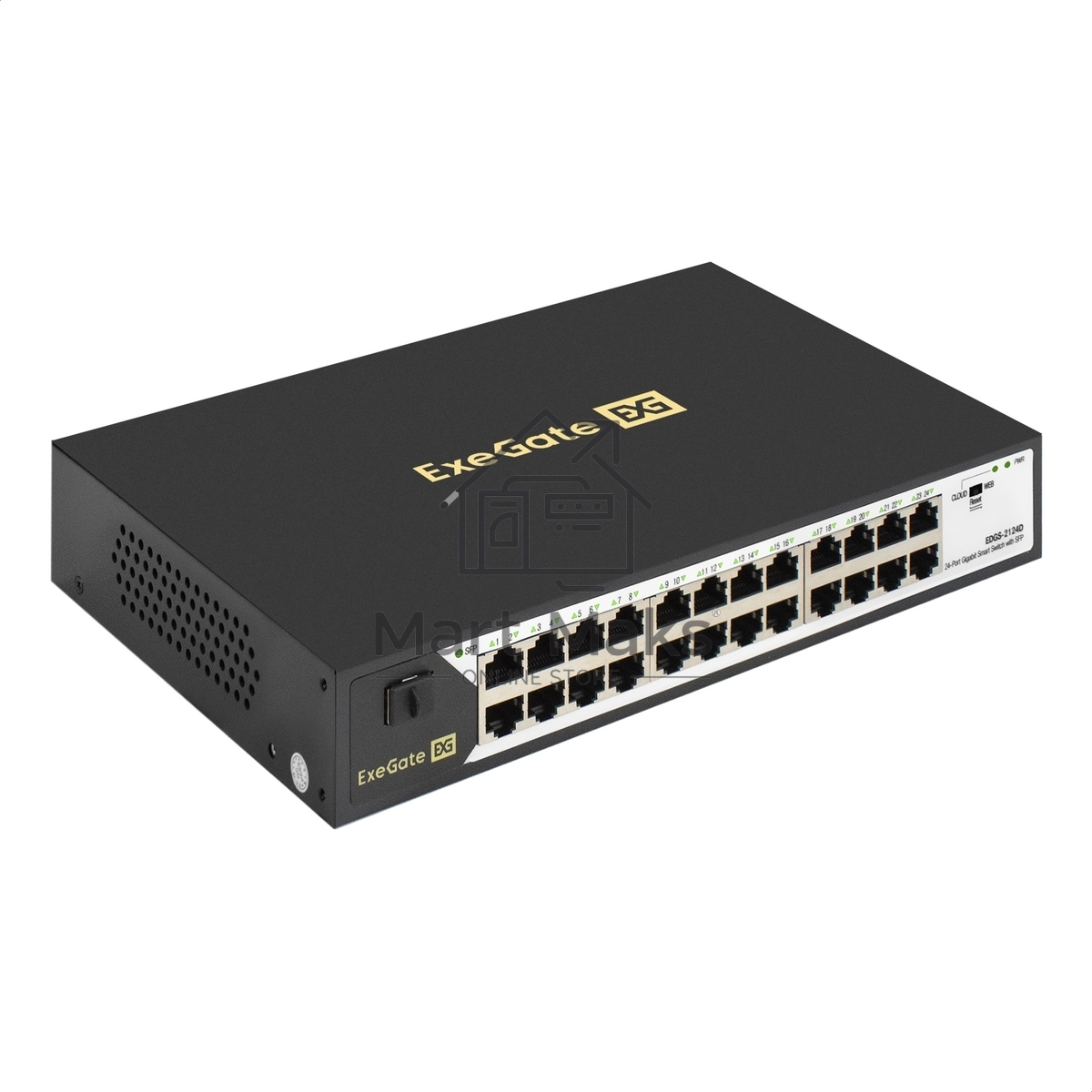 Коммутатор ExeGate EDGS-2124D, 24×1 Гбит/с + 1×1 Гбит/с SFP, управляемый
