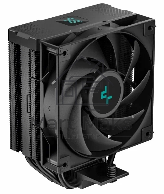 Кулер для процессора DEEPCOOL AG400 DIGITAL BK черный, 120 мм, алюминий/медь, 2100 об/мин, 31.6 дБ, 4 pin, 220 Вт, 152.7 мм