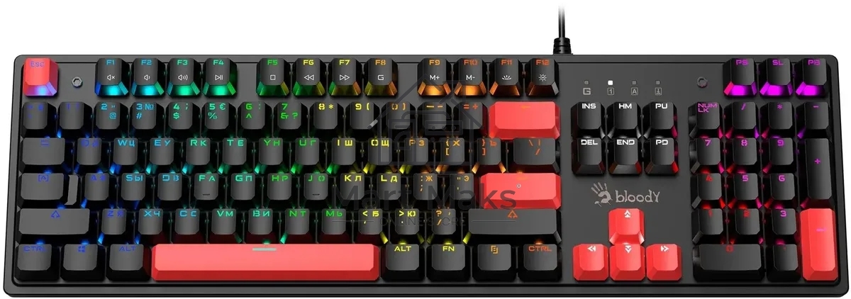 Клавиатура A4Tech Bloody S520N проводная, USB, черный