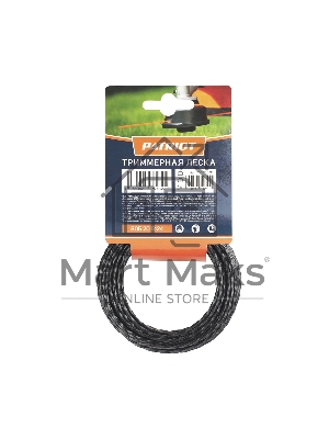 Леска PATRIOT D 2,0 мм L 12 м (скрученный квадрат, черный) 200-12-5, картонный подвес