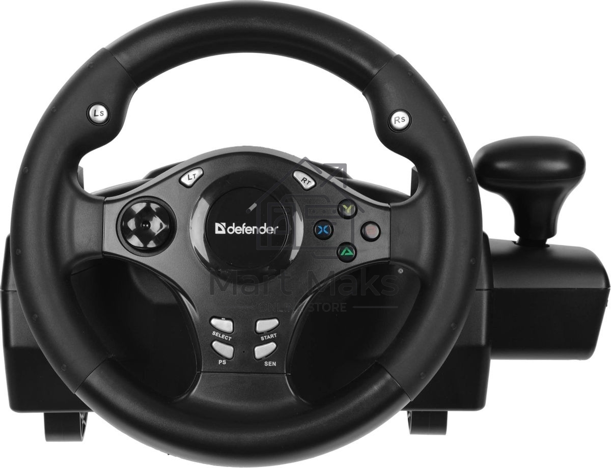 Игровой руль DEFENDER (64067) Rager черн,PC/PS/Xbox/Switch,педали