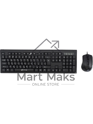 Комплект клавиатура+мышь Oklick 600M проводной, USB, 1200 DPI, чёрный
