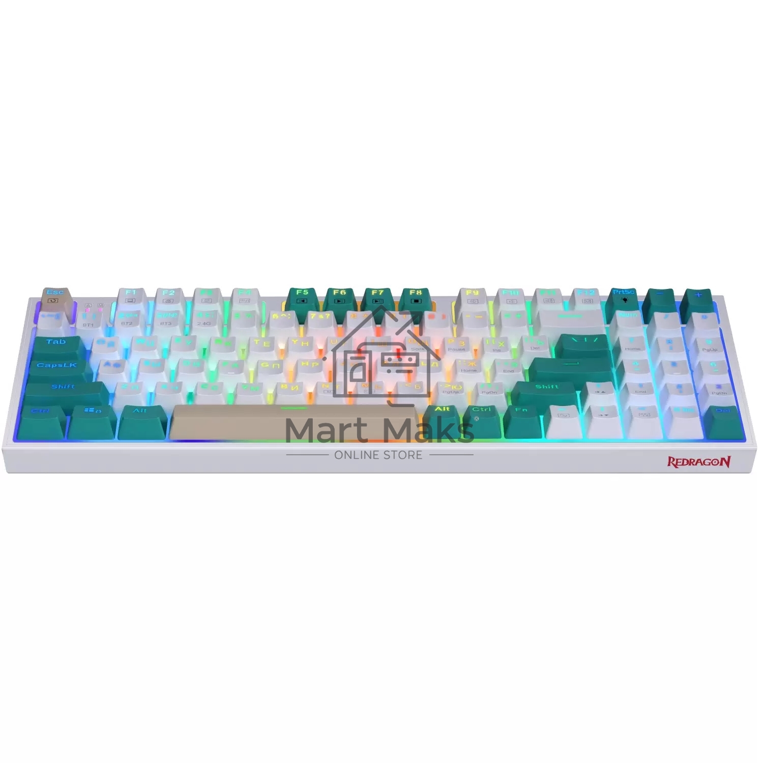 Клавиатура Defender REDRAGON VEIGAR беспроводная USB, Bluetooth/Радиоканал, бело-голубая