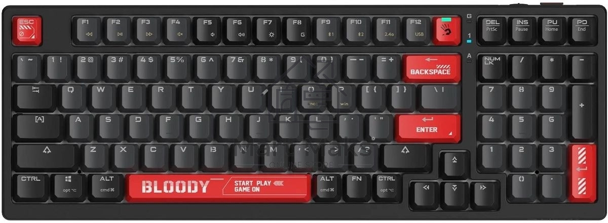 Клавиатура A4Tech Bloody WS98 механическая беспроводная USB черный/красный (WS98)