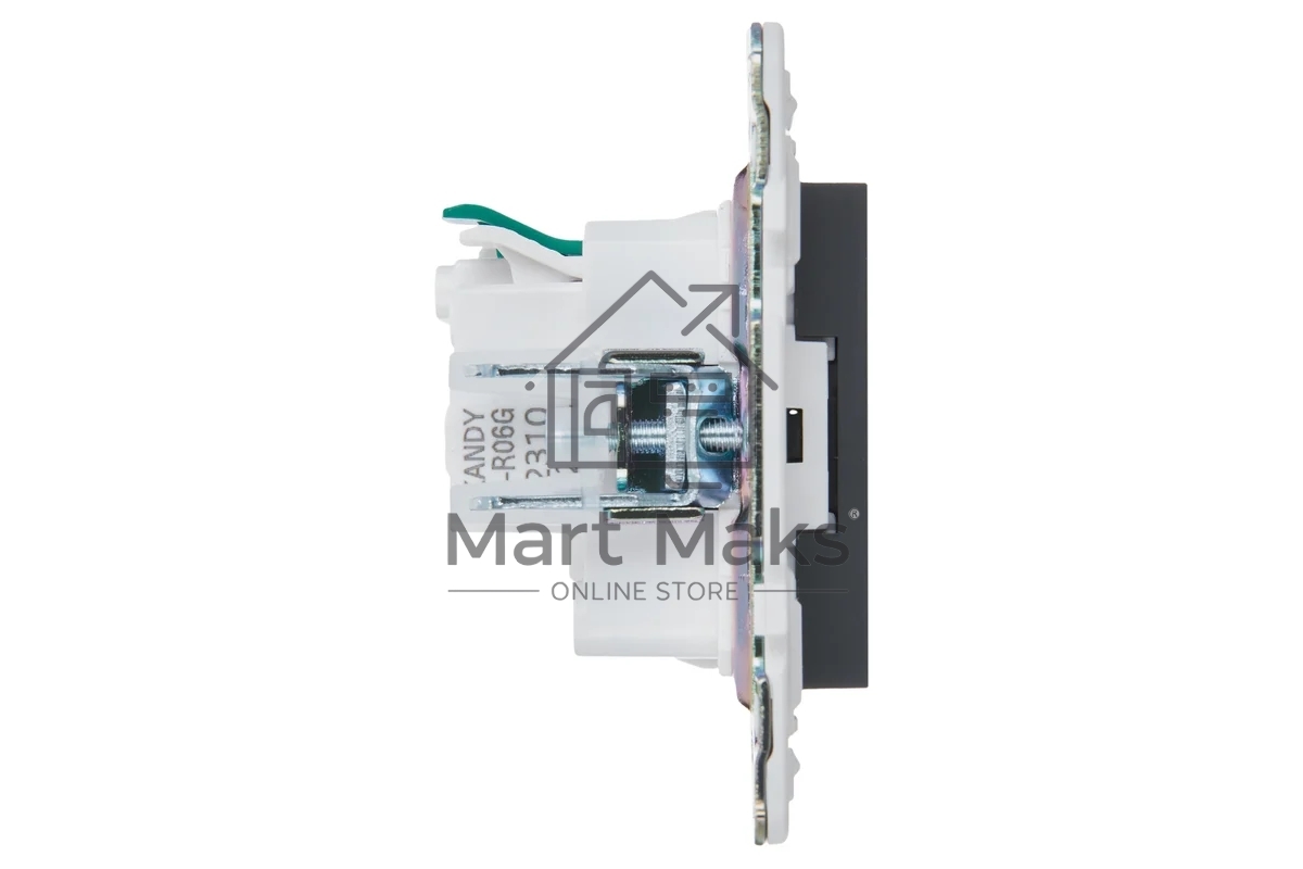 Розетка IEK SKANDY SK-R06G (SK-R14-16-1-K53) с заземлением, с защитными шторками, 16А безвинтовое крепление, графит