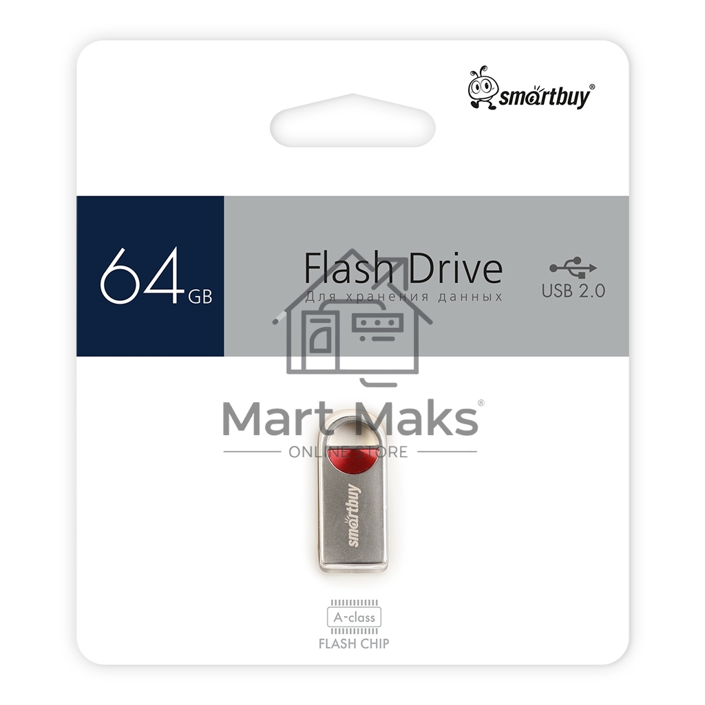 Флешка USB SmartBuy R/W (SB064 GbMC8) UFD 2.0 064 Gb,MC8 Metal красный