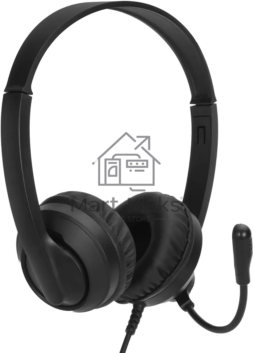 Наушники с микрофоном Оклик HS-M500 черный 1.8м накладные оголовье (1900379)