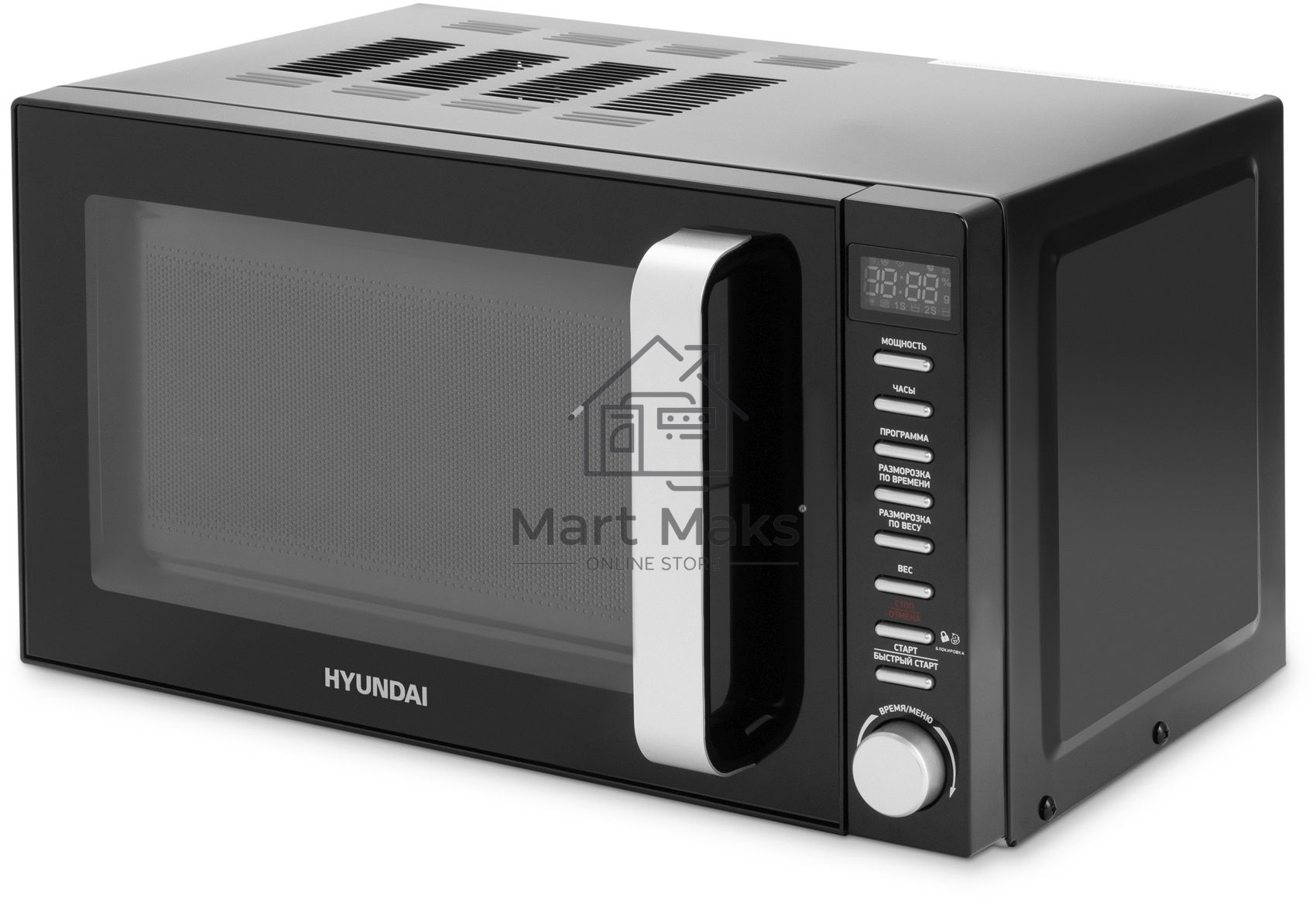 Микроволновая печь Hyundai HYM-D3034 черный/хром 20л 700Вт кнопки, поворотный механизм