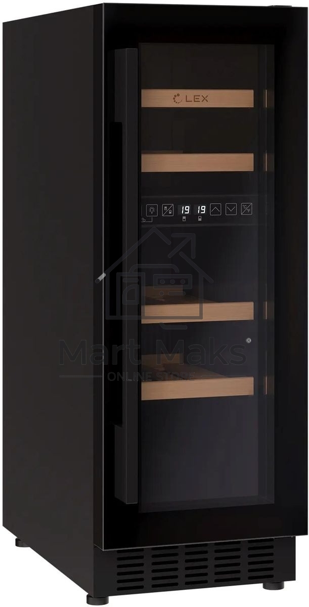 Винный шкаф LEX LWD3017BL dual zone 1-нокамерн. черный
