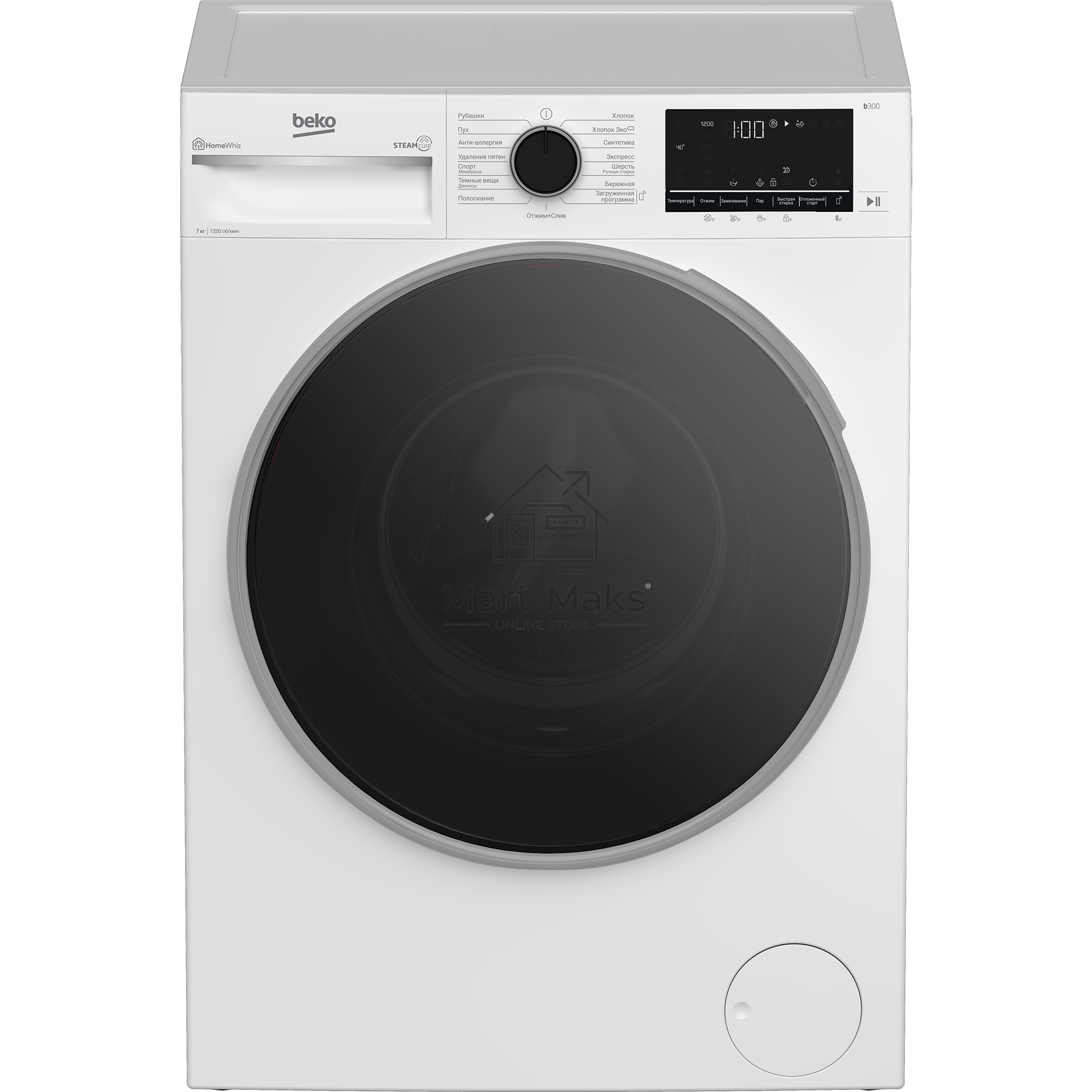 Стиральная машина Beko B3WFR572WC белая, загрузка фронтальная 7кг, 1200 об/мин., класс: A