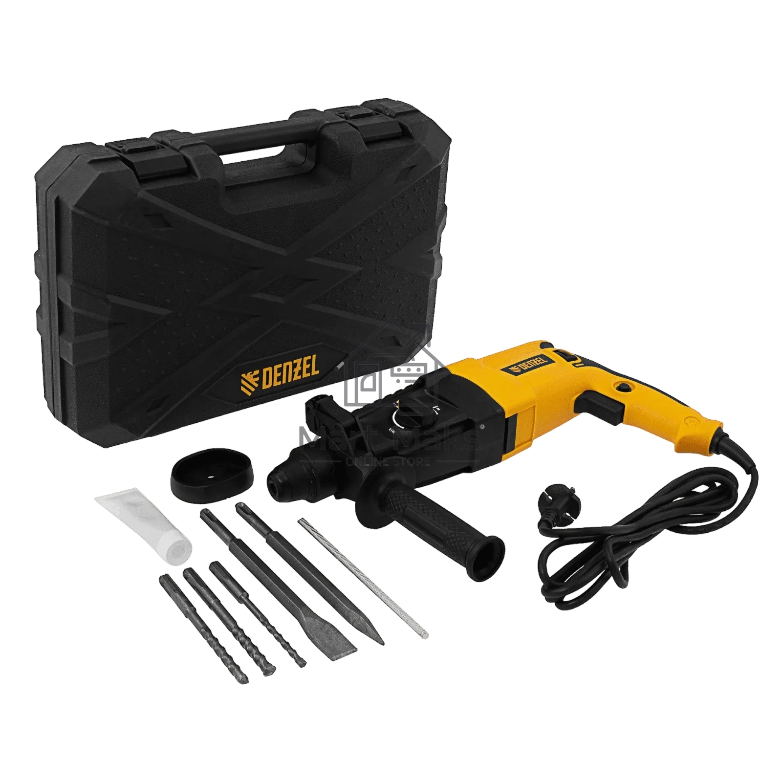 Перфоратор электрический Denzel RHH-800-26, SDS-plus, 800 Вт, 3 Дж, 3 плюс 1 реж.