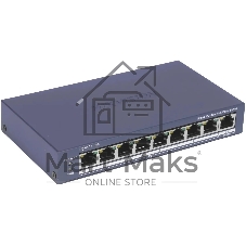 Коммутатор Hikvision DS-3E1309P-EI(O-STD)(B), 8×100 Мбит/с PoE + 1×1 Гбит/с, настраиваемый