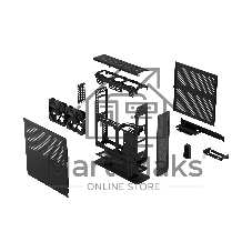 Корпус без блока питания Fractal Design Ridge, 2x140mm, 2xUSB-A 3.2 + 1xUSB 3.2 Type-C, SFX PSU Support, mITX Black