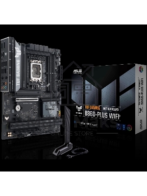 Материнская плата ASUS TUF GAMING B860-PLUS WIFI, LGA 1851, Intel B860, 4xDDR5, 4xSATA, 3xM.2, 1xPCIe 5.0 x16, 1xPCIe 4.0 x16, 1xDP, 1xHDMI, 1x 2.5Gb LAN, 1xUSB 20Gbps, 2xUSB 10Gbps, 3xUSB 5Gbps, 2xUSB 2.0, 5x3.5 мм, 7.1, ATX