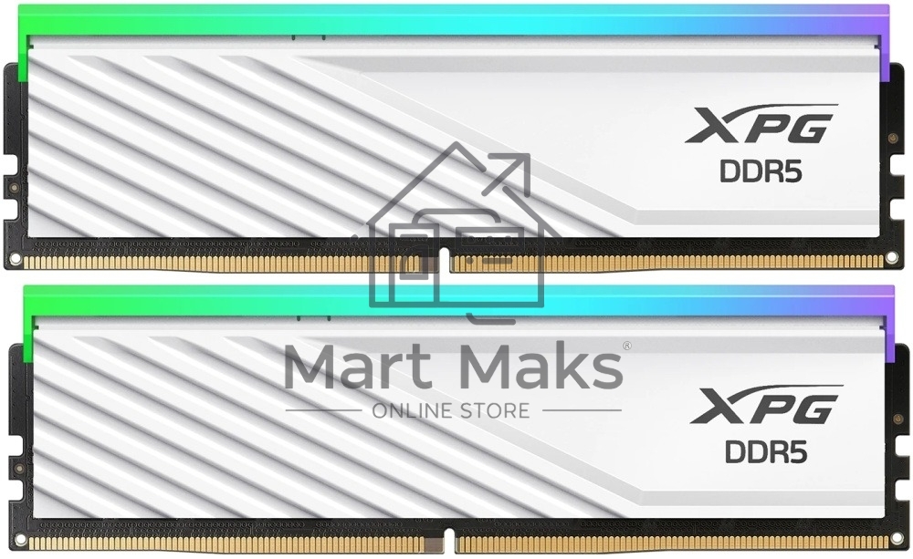 Оперативная память XPG Lancer Blade RGb, DDR5, 32Gb (2x16 Gb), 6000 MHz, CL36, радиатор, RGb, белый