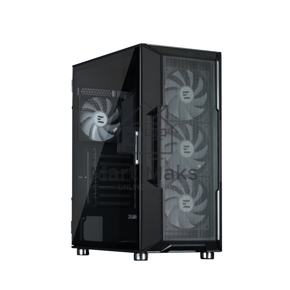 Компьютерный корпус ZALMAN I3 NEO ARGB BLACK, ATX, BLACK, FRONT MESH, WINDOW, 2x3.5
