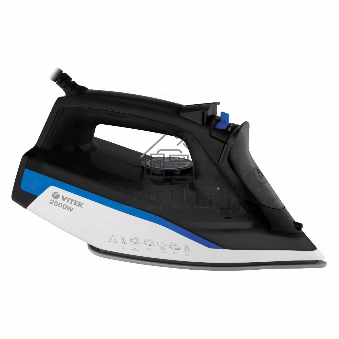 Утюг Vitek VT-8329 2600Вт черный/белый/синий