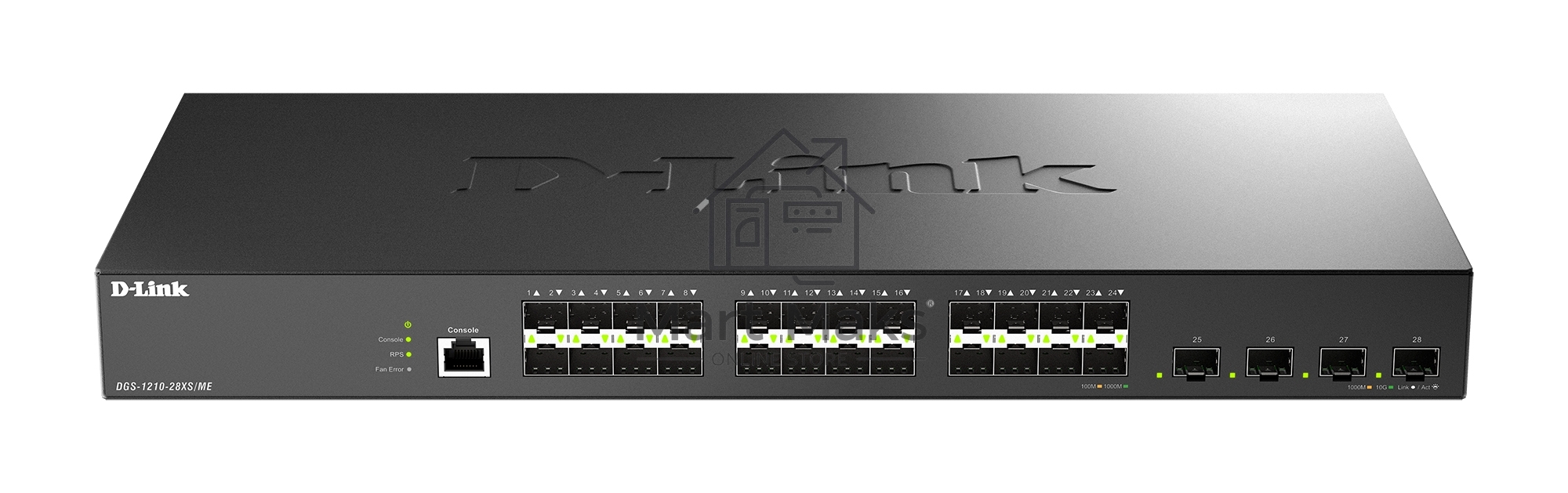 Коммутатор D-Link DGS-1210-28XS/ME/C1A, 24×1 Гбит/с SFP + 4×10 Гбит/с SFP+, управляемый