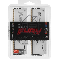 Оперативная память Kingston Fury Beast, DDR5, 32Gb (2x16GB), 5600MHz, CL36, DIMM, радиатор, RGB, белый