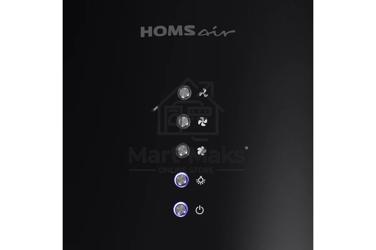 Вытяжка островная HOMSair ART 1050IS 35 черный, 35 см, 1050 куб. м/ч, 63 дБ