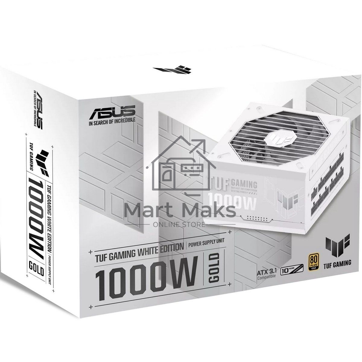 Блок питания ASUS TUF-GAMING-1000G-WHITE /PSU, CE+UK (90YE00S5-B0NA00) 