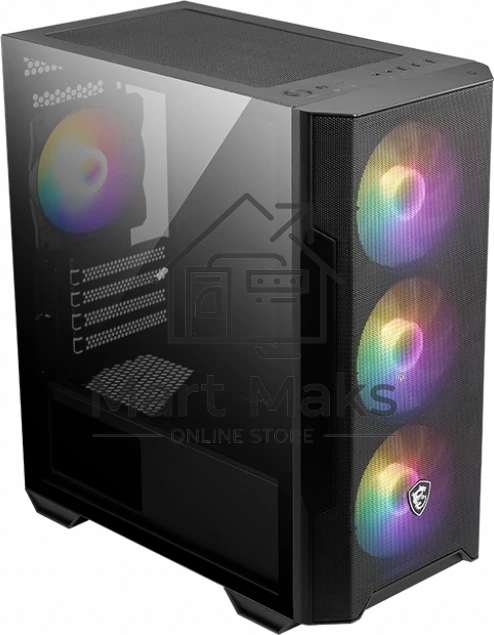 Компьютерный корпус MSI MAG FORGE M100R, Global, 1xUSB 3.0, 2xUSB 2.0, 4x120mm ARGB Fan, ESD ARGBControl Board, Tempered Gl