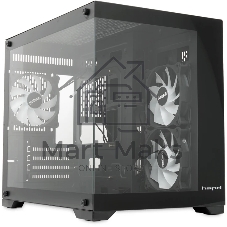 Компьютерный корпус HSPD F330, Panoramic Mini-tower, черный, TG, 0.5 SPCC, 3x120мм ARGB mATX, mITX 160/400/200мм 1x2.5