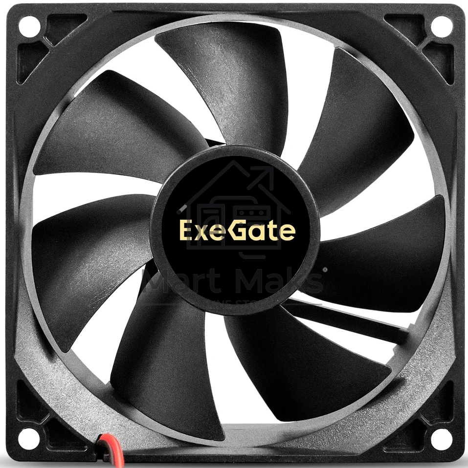 Вентилятор корпусной ExeGate EX09225H2P, 92 мм, 2100 об/мин, 25 дБ, 2-pin, без подсветки