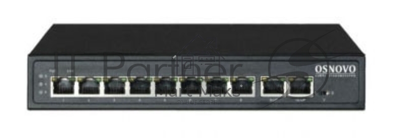 Коммутатор OSNOVO SW-21000(120W), 8×100 Мбит/с PoE + 2×100 Мбит/с, неуправляемый