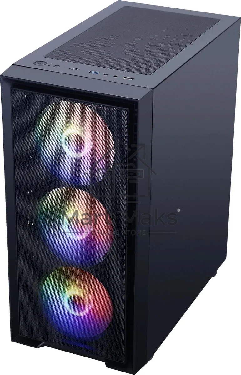 Компьютерный корпус Accord M203 черный без БП ATX 2xUSB2.0 1xUSB3.0 1xUSB3.1 audio bott PSU