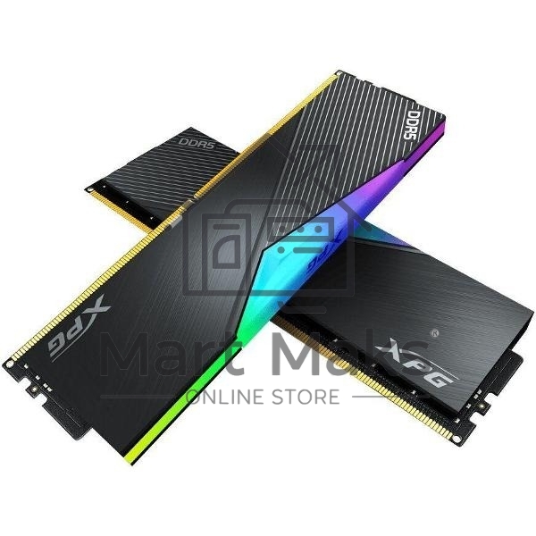 Оперативная память XPG Lancer, DDR5, 32GB (2x16GB), 6400MHz, CL32, DIMM, с радиаторами, RGB, черный