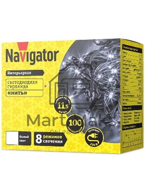 Гирлянда Navigator NGF-S01-100CW-10-11.5m-230-C8-G-IP20