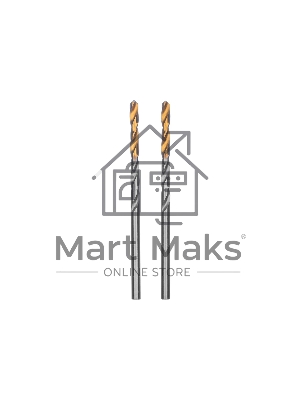 Сверло спиральное по металлу Denzel 3,2 x 65мм, Р6М5, Golden Tip, 2 шт.