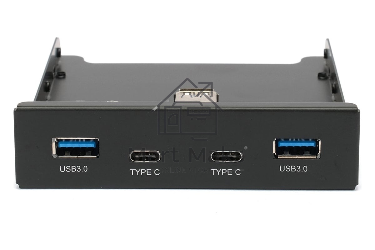 Планка на переднюю панель Gembird FP3.5-USB3-2A2C, USB, 2xUSB-A 3.0 + 2xType-C, 3.5