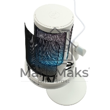 Микрофон конденсаторный Gembird M-01NW, подсветка RGB, шумоподавление, настольный держатель, белый