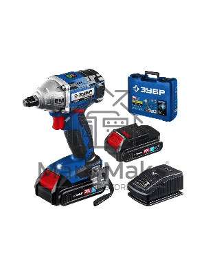 Бесщеточный гайковерт ЗУБР Профессионал GB-250-22, 20В, 2 АКБ (2Ач), в кейсе