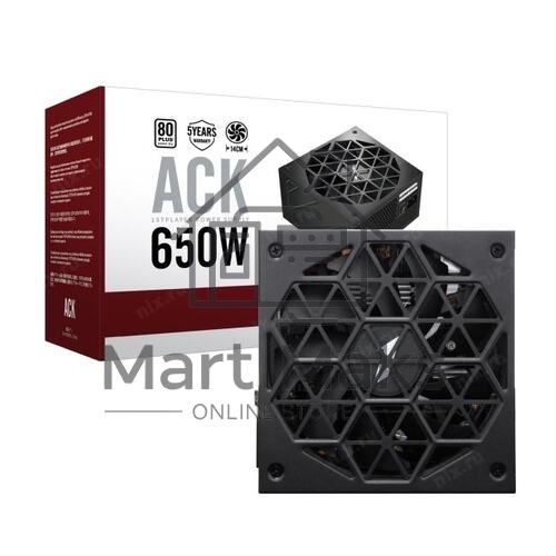 Блок питания 1STPLAYER ACK HA-650AC1, 650Вт, 80 PLUS Standard, 140мм, черный