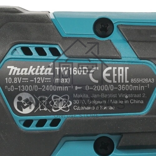 Гайковерт Makita TW160DWAE аккум. патрон:квад.3/8