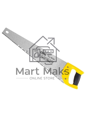 Ножовка по дереву Deli DL6850A 500мм, сталь 65Mn, шлифовка зубцов с 3-х сторон, рукоять из двухкомпонентного противоударного пластика