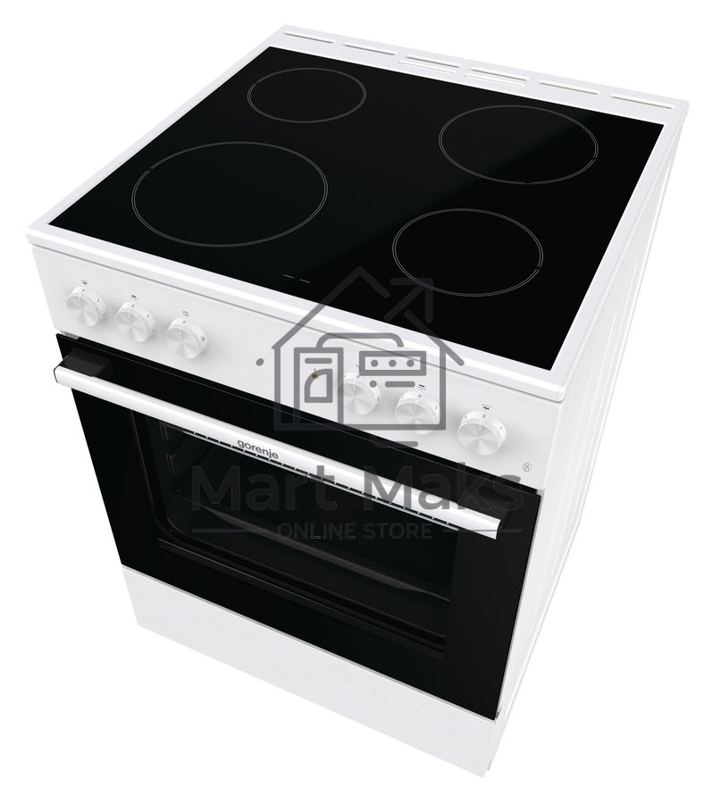 Плита электрическая Gorenje GEC6A11WG белый, конфорок 4 шт, духовка 65 л, 60 см x 85 см x 60 см