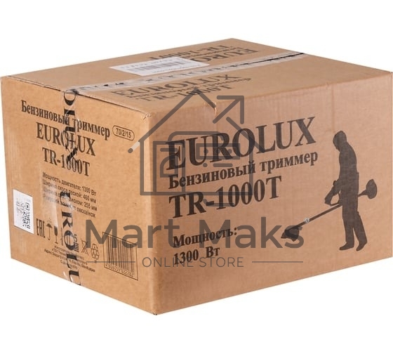 Бензиновый триммер Eurolux TR-1000T 70/2/15 2-х такт,1 кВт, ширина 255мм, бак 700мл, 7 кг