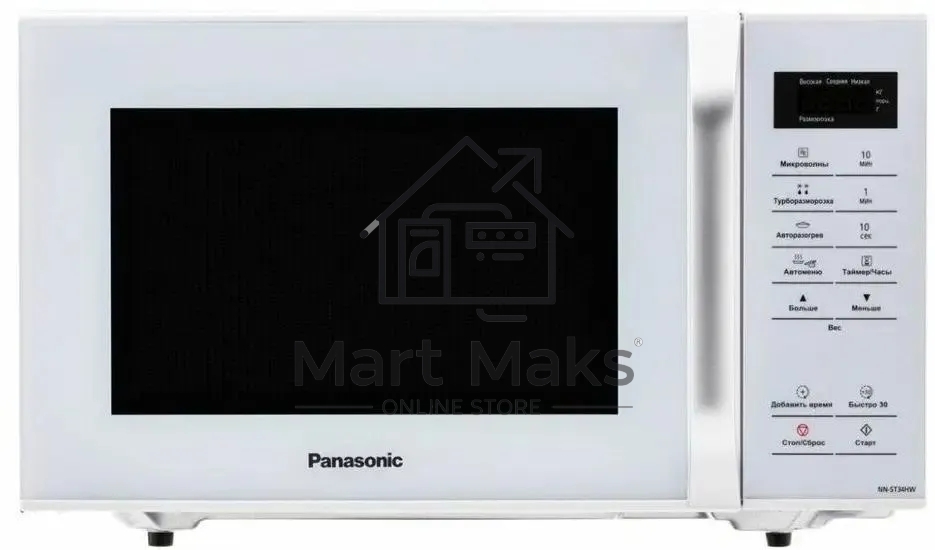 Микроволновая печь Panasonic NN-ST34HWZPE белый, 25 л, 800 Вт, переключатели - сенсор