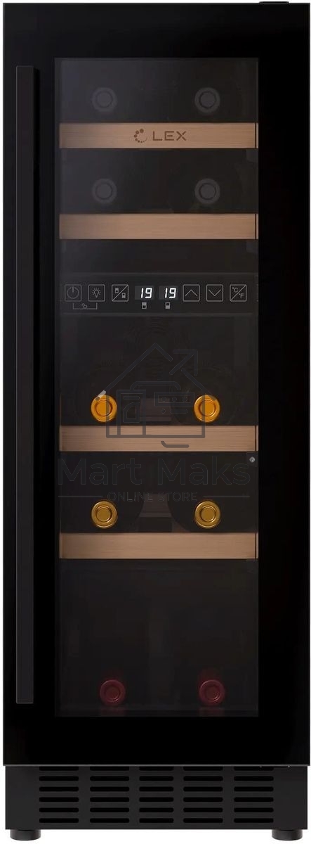 Винный шкаф LEX LWD3017BL dual zone 1-нокамерн. черный