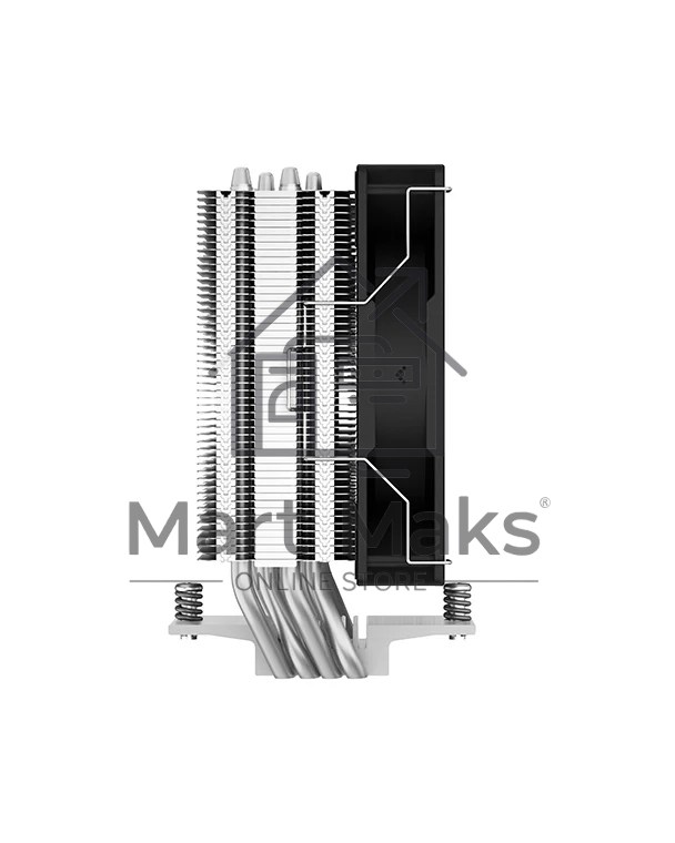 Кулер для процессора DEEPCOOL AG400 черный, 120 мм, алюминий/медь, 2000 об/мин, 31.6 дБ, 4 pin, 220 Вт, 150 мм