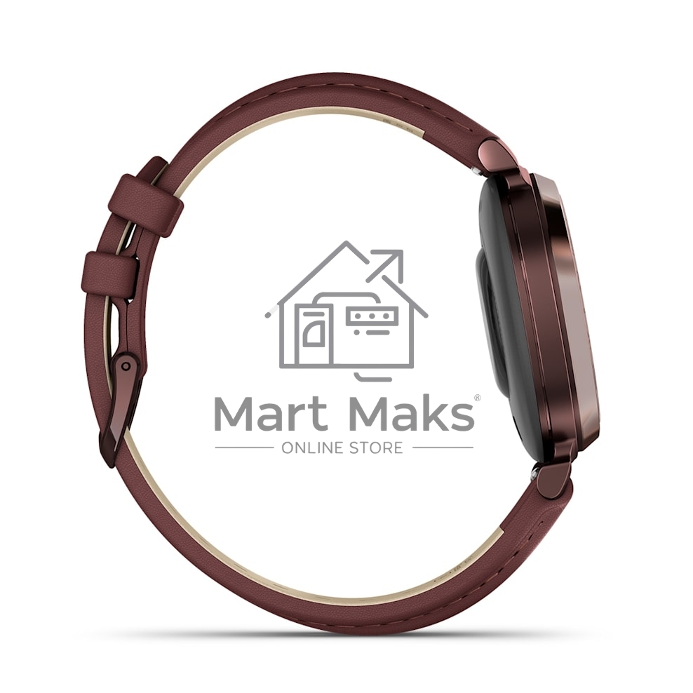 Смарт-часы Garmin Lily 2 Classic темно-бронзовый, ежевичный кожаный ремешок 35,4мм