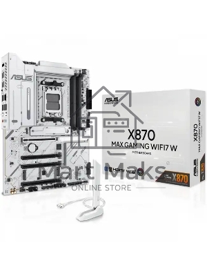 Материнская плата ASUS X870 MAX GAMING WIFI7 W, AM5, AMD X870, 4xDDR5, 4xSATA, 3xM.2, 1xPCIe 5.0 x16, 2xPCIe 4.0 x16, 1xPCIe 3.0 x16, 1xHDMI, 2xUSB Type-C (Display), 1x2.5Gb LAN, Wi-Fi 7, Bluetooth 5.4, 2xUSB-C 40Gbps, 1xUSB-A 10Gbps, 3xUSB-A 5Gbps, 4xUSB