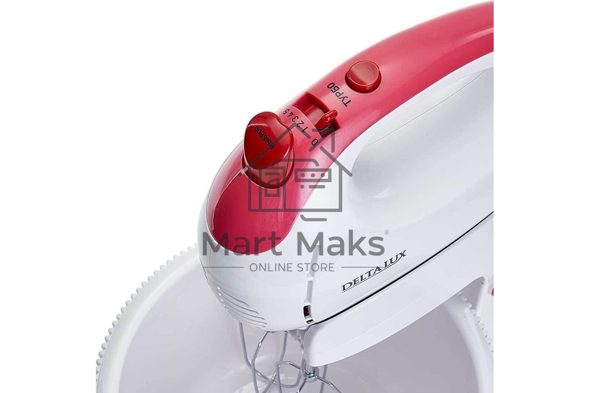 Миксер Delta LUX DL-5071C белый/розовым