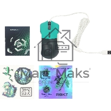 Мышь проводная Raskat MG017 черный/зеленый/белый, 6200 dpi, USB, кнопки - 7
